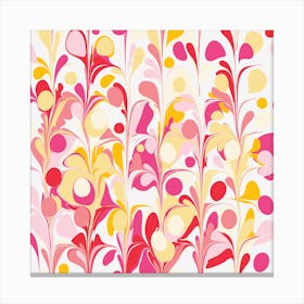 Abstract Pink Marble Retro Groovy Canvas Print