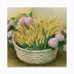 Wheat In A Basket Canvas Print