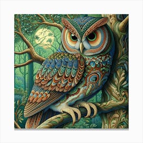 Owl In The Forest Canvas Print