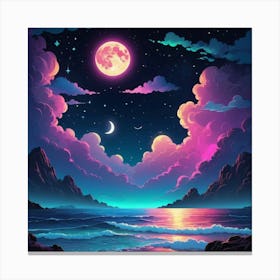 In The Dark Of Night Moonlit Canvas Print