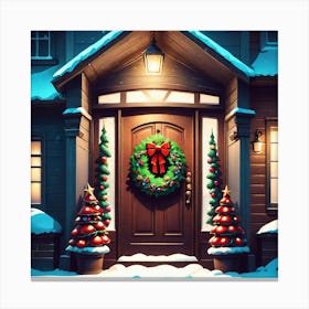 Christmas Door 155 Canvas Print