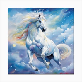 White Horse In The Sky Canvas Print