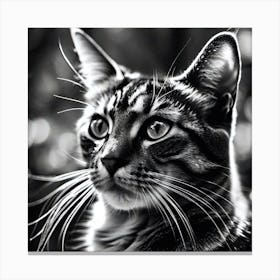 Black And White Cat 22 Canvas Print