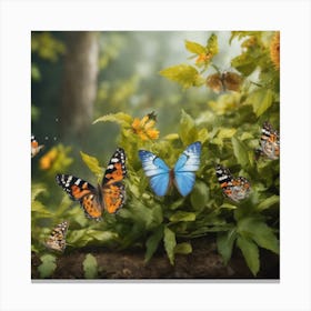 Butterfly In The Forest Canvas Print