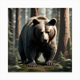 Bear In The Forest 5 Canvas Print