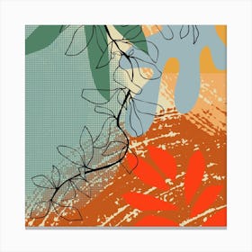 Abstract Branch Close Up Square Canvas Print