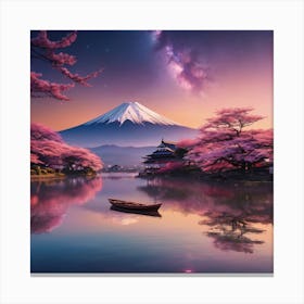 Mt Fuji At Sunset Canvas Print