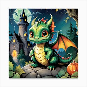 Dragon At Night Canvas Print