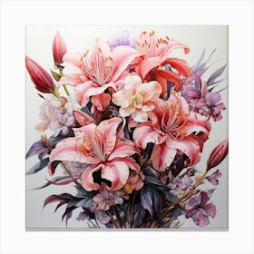 Pink Lilies Canvas Print