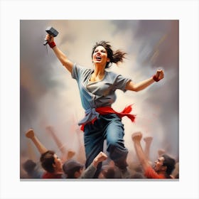 "The girl in a crowd" "Freedom" Canvas Print