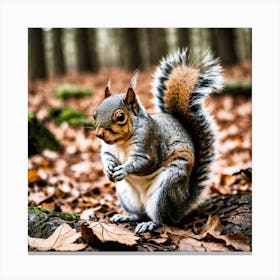 Squirrel In The Woods 3 Canvas Print