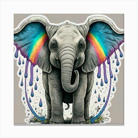 Rainbow Elephant Canvas Print