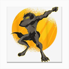 Dabbing Werewolf Funny Halloween Canvas Print