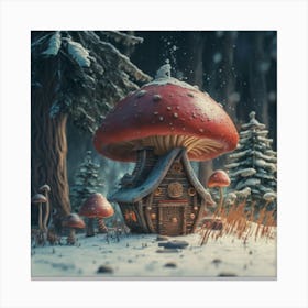 Red mushroom shaped like a hut 1 Canvas Print