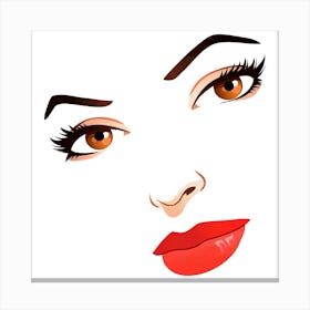 Pop Art Makeup Face Canvas Print