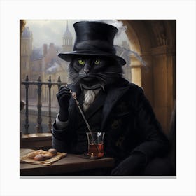Cat In A Top Hat Canvas Print