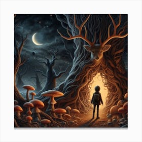 Man In A Forest Canvas Print