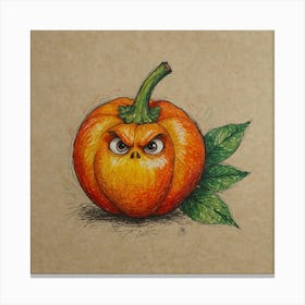 Angry Pumpkin 1 Canvas Print