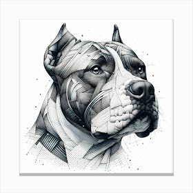 Cane Corso Head - Abstract Line Art Illustration 193 Canvas Print