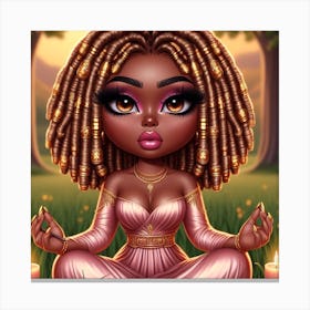 Afro Girl In The Forest Canvas Print