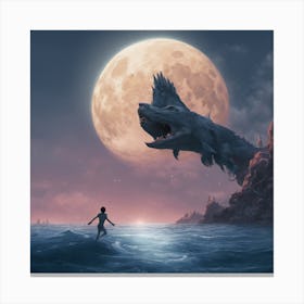 Boy And A Monster Canvas Print