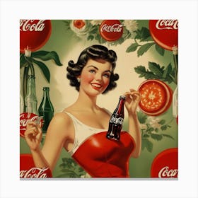 Default Default Vintage And Retro Coca Cola Advertising Aestet 0 (4) Canvas Print