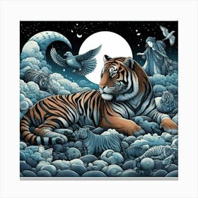 Awake in Majesty: The Unyielding Tiger Canvas Print