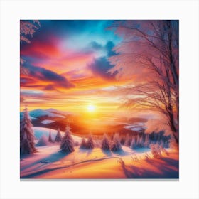 Winter Sunset 1 Canvas Print