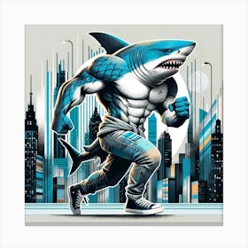 Sharks In The City Canvas Print