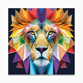 Geometric Lion Head Canvas Print