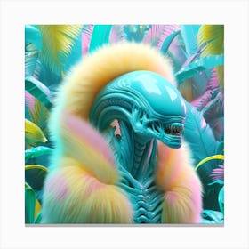 Alien Portrait Pastels 4 Canvas Print