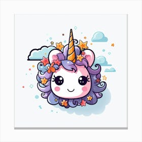 Unicorn With Rainbow Mane 58 Canvas Print