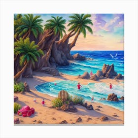 Of A Tropical Beach Canvas Print