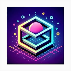 Pixelated Cube Canvas Print