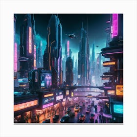 Futuristic Cityscape Canvas Print