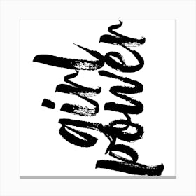 Girl Power Bold Script Square Canvas Print