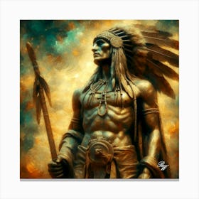 Bronze Native American Abstract Statue Copy Canvas Print