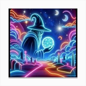 Wizard In The Night Sky Canvas Print