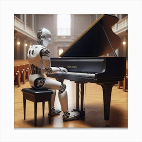 Robot Playing Piano 2 Canvas Print