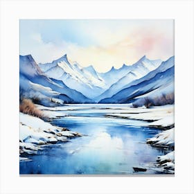 Winter Landscape Painting art print Canvas Print