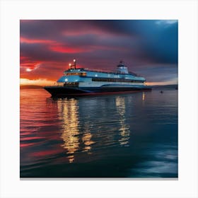 Sunset On A Ferry 33 Canvas Print