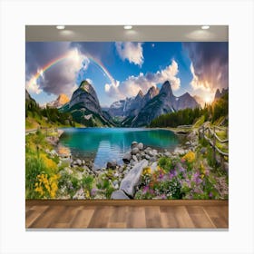 Rainbow In The Mountains Canvas Print