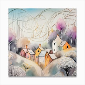 Winter Village Canvas Print