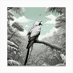 Parrot In The Jungle Canvas Print