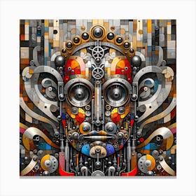 Colour Mosaic Automaton King Canvas Print