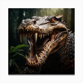 Alligator In The Jungle Canvas Print