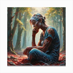 Girl In The Woods 13 Canvas Print