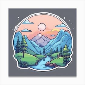 Landscape Sticker Canvas Print