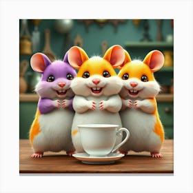 Three Hamsters 1 Stampe su tela