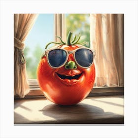 Tomato In Sunglasses 3 Canvas Print